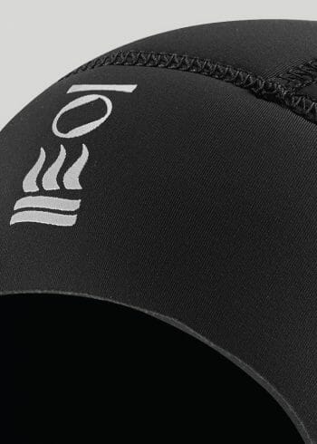 Close up of the logo on the Fourth Element 5mm hood