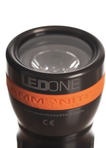 Close up of the Ammonite LED One torch head