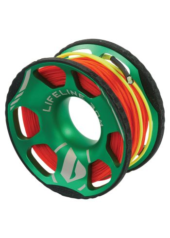 Apeks LifeLine Spool 30m in green from the left