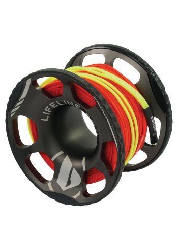 Apeks LifeLine Spool 60m in grey from the right