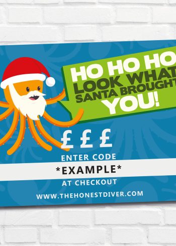Christmas Gift Vouchers for scuba divers with octopus design