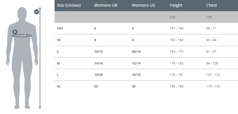 Fourth Element Tidal Robe size chart