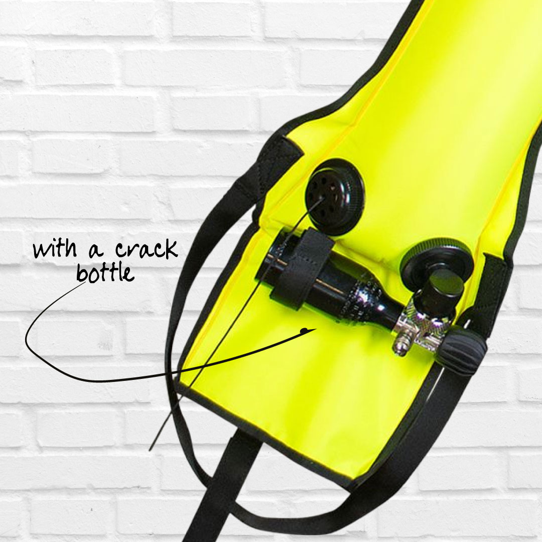 Using a crack bottle as a method for inflating an SMB