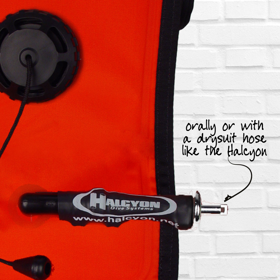 Using a drysuit hose as a method for inflating an SMB